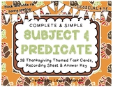 Thanksgiving Subject and Predicate Task Cards