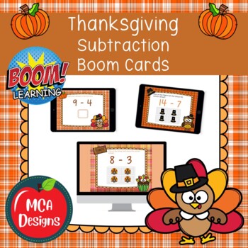 Preview of Thanksgiving Subtraction Boom Cards