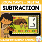 Thanksgiving Subtraction - Boom Cards - Distance Learning