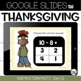 Thanksgiving Subtraction Facts Practice Google Slides™ Set 1