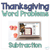Thanksgiving Subtraction Word Problems Boom Deck - Digital