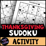 Thanksgiving Sudoku Puzzles for Middle School - Math Activity
