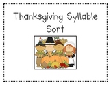 Thanksgiving Syllable Sort