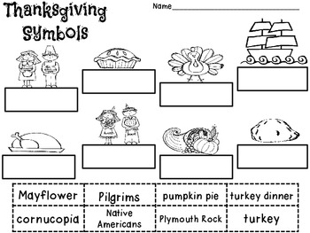 Thanksgiving Symbols Labeling FREEBIE!! by Jennifer Elliott | TpT