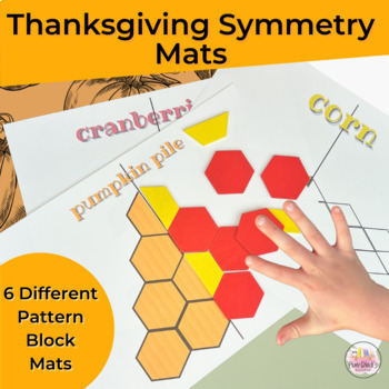 Preview of Thanksgiving Symmetry Mats | Pattern Block Symmetry Mats | Fall Tangrams