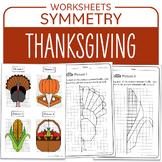 Thanksgiving Symmetry Turkey Pumpkin pie Corn Fall Math Centers