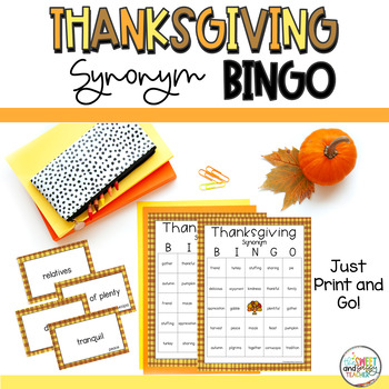 Preview of Thanksgiving Synonym Bingo