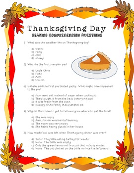 Thanksgiving Synonym and Antonym Practice + Reading Comprehension!