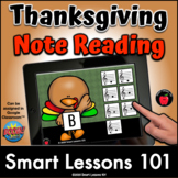 Thanksgiving TREBLE CLEF BOOM CARDS™ Music Activity Music 