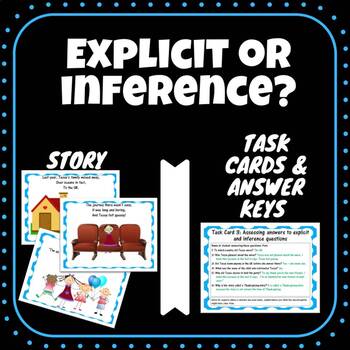 Preview of Explicit or Inference Story and Task Cards