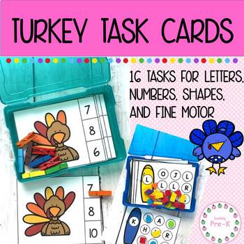 Preview of Turkey Task Box Activities for PreK/Preschool/K