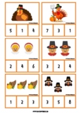 Thanksgiving Task Cards Count and Clip (1-10), Thanksgivin