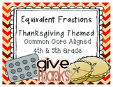 Thanksgiving Task Cards Equivalent Fractions 4.NF.1