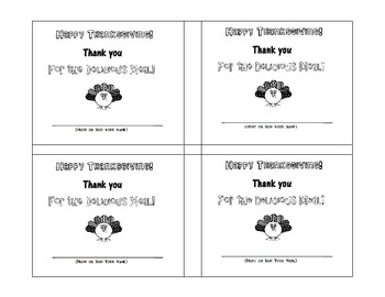 Preview of Thanksgiving Thank You Card
