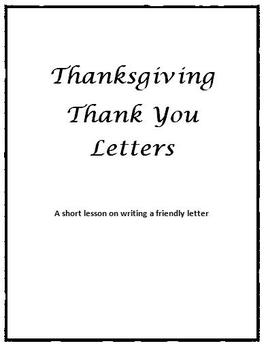 Preview of Thanksgiving Thank You Letters