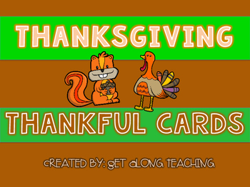 Preview of Thanksgiving Thankful Cards