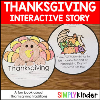 Preview of Thanksgiving Craft Activity w/ Interactive Writing, Thankful Turkey Book