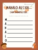 Thanksgiving Thankful // Mahalo worksheet - Hawaiian