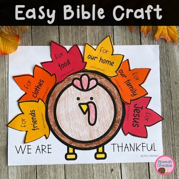Preview of Thanksgiving Thankful Turkey Bible Craft for Kids