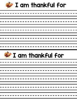Thanksgiving Thankful Writing Template by Miss Snyders Classroom