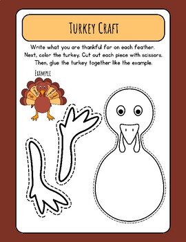 Thanksgiving Thankfulness Turkey Craft: Write, Color, Cut, Paste Glue ...