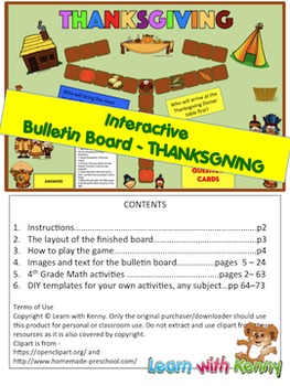 Preview of Thanksgiving Theme Interactive Bulletin Board