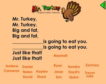 Preview of Thanksgiving Theme for the Smartboard