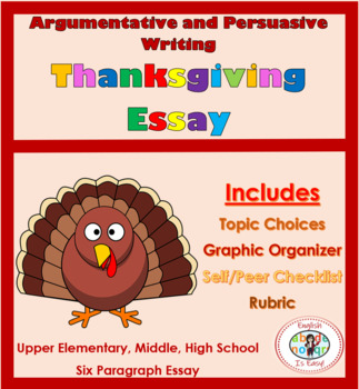 Preview of Thanksgiving Themed Argumentative Persuasive Essay