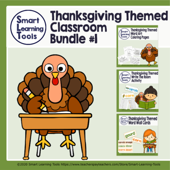 Preview of Thanksgiving Themed Classroom Bundle #1 | Distance Learning