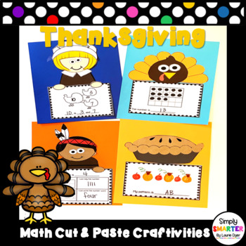 Preview of Thanksgiving Themed Cut and Paste Math Crafts