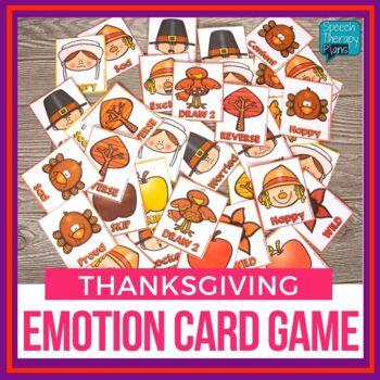 Preview of Thanksgiving Themed Emotions Card Game - FREEBIE