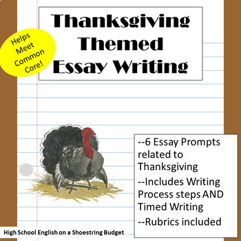 Preview of Thanksgiving Themed Essay Writing, w Rubrics & Printables