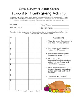 Thanksgiving Themed Graphs- Constructing Own and Interpreting Pre-Made