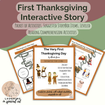 Preview of Thanksgiving Themed Interactive StoryBox Packet: Adapted & Tactile