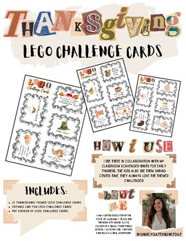Preview of Thanksgiving Themed Lego Challenge Cards