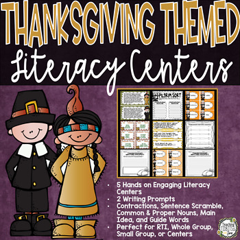 Thanksgiving Activities - Thanksgiving Centers - Literacy Centers