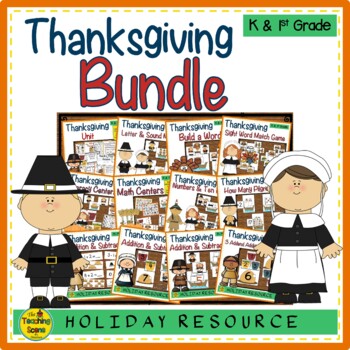 Preview of Thanksgiving Themed Literacy & Math Bundle