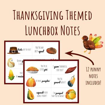 Preview of Thanksgiving Themed Lunchbox Notes