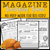 Thanksgiving Themed Magazine for Big Kids!  NO PREP