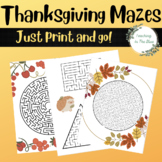 Thanksgiving Themed Mazes! Perfect for Fast Finishers or M