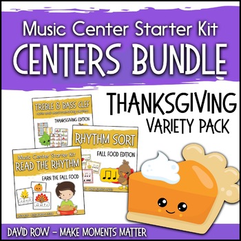 Preview of Thanksgiving Themed Music Center Starter Kit - Variety Pack Bundle