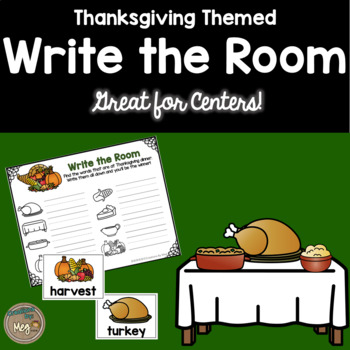 Preview of Thanksgiving Themed: November - Write the Room - ELA Center