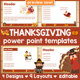 Thanksgiving-Themed Power Point Templates (Editable)
