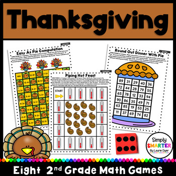 Preview of Thanksgiving Themed Second Grade Math Games