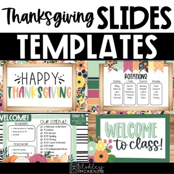 Preview of Thanksgiving Themed Slides Templates | Digital Learning | for Google Slides ™