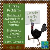 Thanksgiving Themed Tax and Tip Problem - Freebie