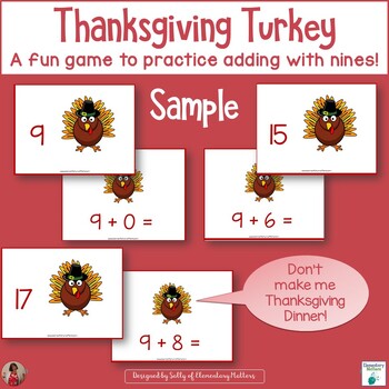 Thanksgiving Themed Turkey Adding Nines Matching Game Freebie | TPT