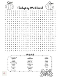 Thanksgiving Themed Word Search