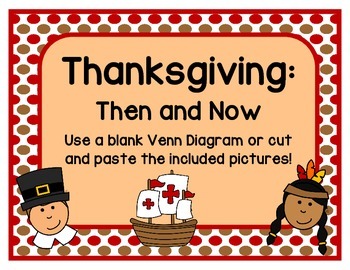 Preview of Thanksgiving - Then and Now Venn Diagram