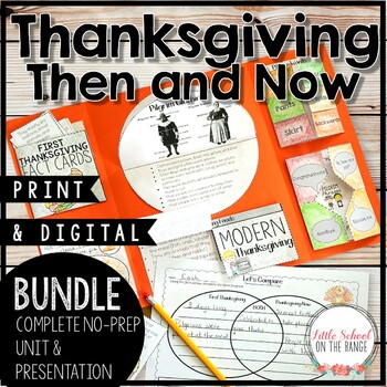 Preview of Thanksgiving Then and Now BUNDLE | Print and Digital